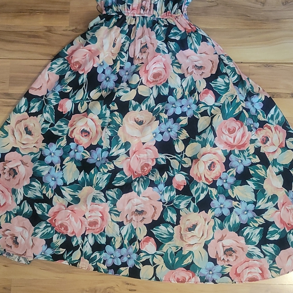 Vintage 90s Carol Anderson Floral Day Dress S View 5